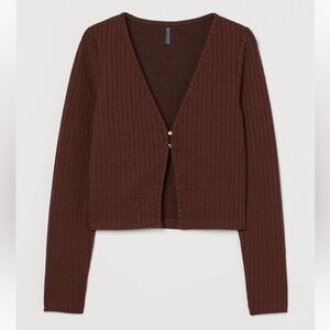 H&M Brown Ribbed Cardigan